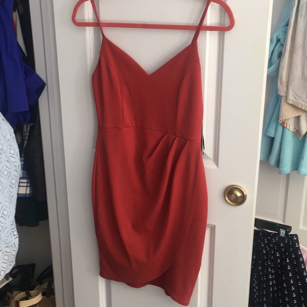 Lulu’s “forever your girl” wrap bodycon dress